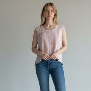 Elegant Pink Sleeveless Blouse